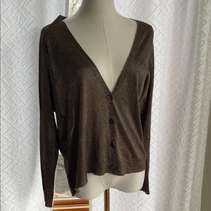 Eileen Fisher Women's Bronze Button-Up Sweater XS Fits S-M